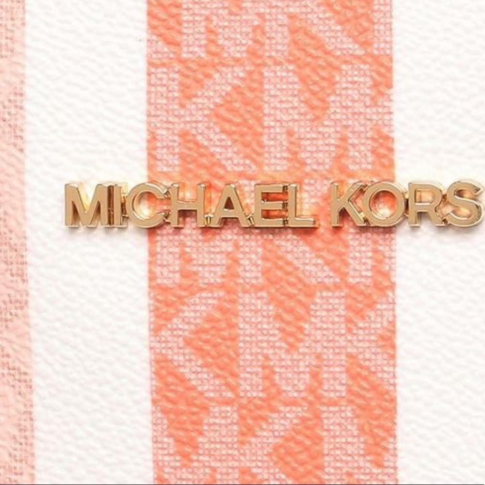 MICHAEL KORS JET SET TRAVEL MEDIUM CARRYALL TOTE SHERBERT MULTI COLOR - Picture 15 of 16